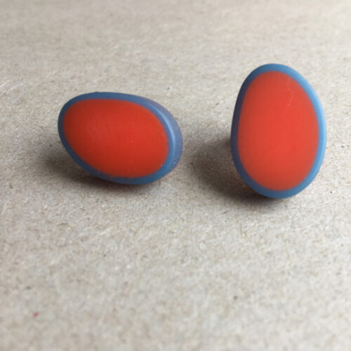 stud large oval red blue