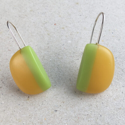 Earrings short drop D orange green