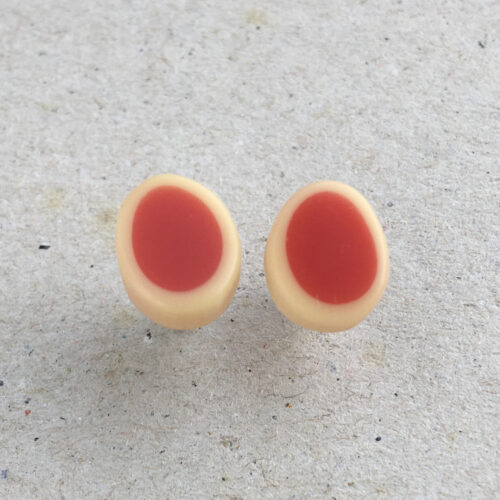 studs tiny oval red pale orange line