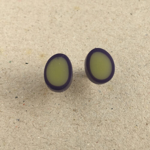 studs tiny oval pale moss purple line