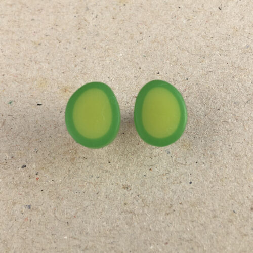 studs tiny oval lime bright green line