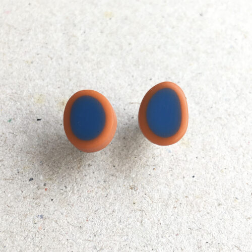 studs tiny oval blue orange line