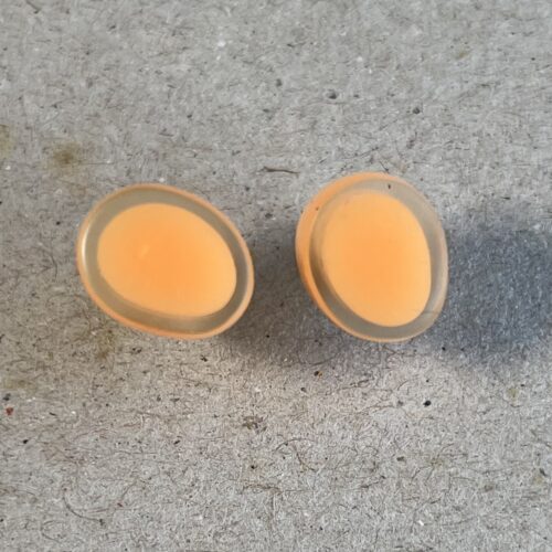 studs tiny oval double pale orange