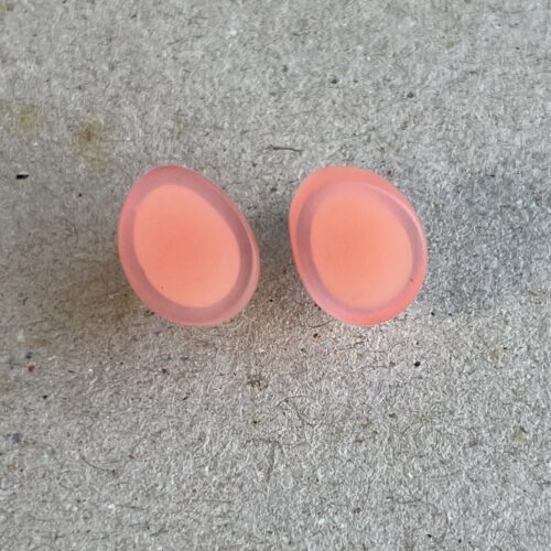 studs tiny oval double pink