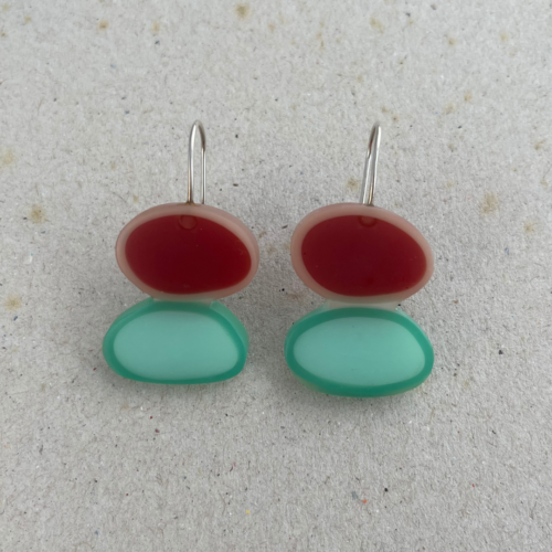 Earrings  long drop 2 oval