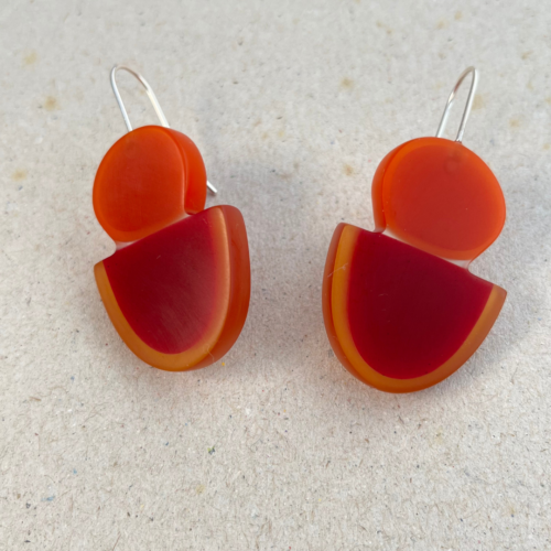 Earrings 2 part oval and U long drop